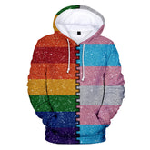 Gay Day Parade Leisure 3D Digital Printing Pullover Hoodie Men And Women