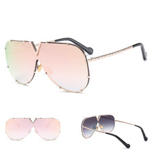 Sunglasses, men, women, men and women, sunglasses, frameless, rivet, personality glasses in multiple colors and styles.