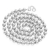 Round Beads Silver Bead Necklace showcasing its geometric design and shiny silver finish, ideal fashion jewellery for Christmas.