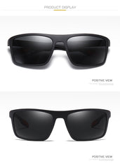Polarized sunglasses men driving sunglasses outdoor sports glasses displayed from the front and side views.