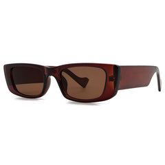 UV400 Cross-border Retro Fashion Small Frame Men And Women Sunglasses in dark brown color with stylish design.