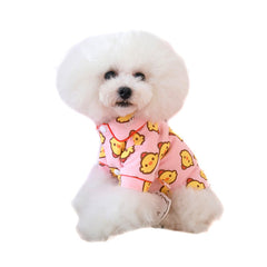 Spring And Summer Dog Clothes Cotton Home Clothes Teddy Pet Air-Conditioned Room with cute lion print.