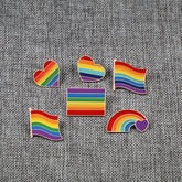 Six-color Rainbow Corsage Metal Badge, Gay Brooch Pin, Coat Accessories, Anti-fade Pin Buckle Jewelry Female