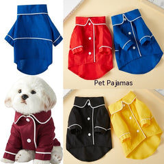 Pet Pajamas Dog Pajamas Small Dog Cat Clothing in red, blue, black, and yellow colors for your pet's comfort.