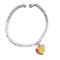 Colorful Gay Couple Peach Love Heart Shaped Bracelet