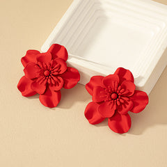 Vintage Flower Earrings For Women Niche Design Spray Paint Ear Studs Earrings