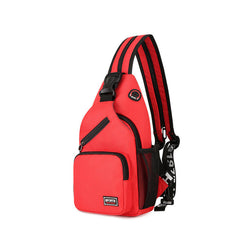 Waterproof wild chest bag in vibrant red, perfect for casual use and outdoor activities.