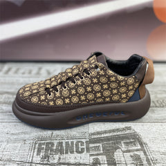 Men's Shoes Thick Sole Slip-on Fleece Printed