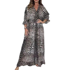 Women's Fashion Leopard Print Casual Jumpsuit