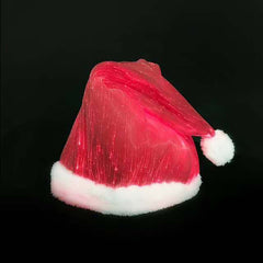 Christmas glowing hat Decoration LED Glowing Colourful with vibrant red lights and white pom-pom.