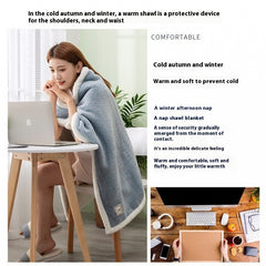 Double-layer Thickened Student Office Air Conditioning Room Nap Blanket Cover Leg Small Blanket in cozy office setting.