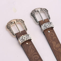 High-grade Brown Jeans Strap Casual All-matching