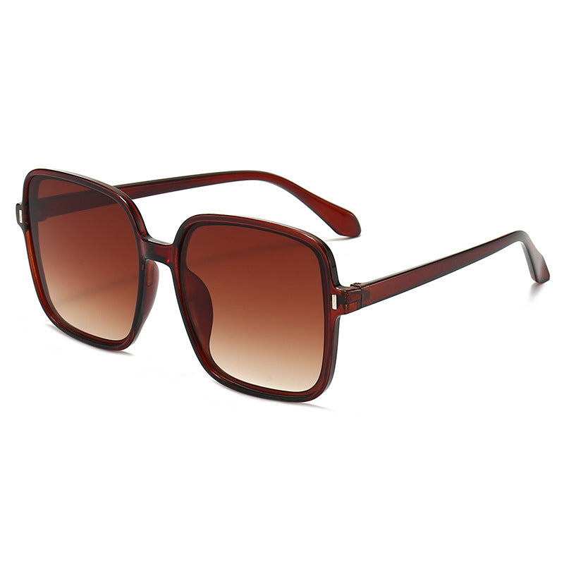 Men And Women With Fashion Simple Sunglasses in tortoiseshell frame with gradual tea film.