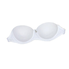 European And American Ladies Transparent Push Up Bras in white color with steel ring and detachable straps.