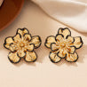 Vintage Flower Earrings For Women Niche Design Spray Paint Ear Studs Earrings
