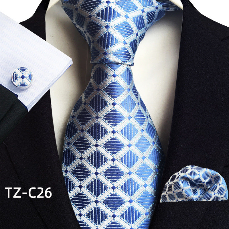 Waist Flower Men's Tie Pocket Towel Cuffs Three Piece Suit