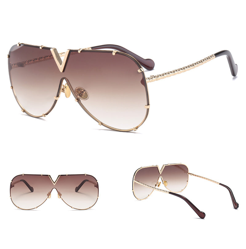 Sunglasses, men, women, men and women, sunglasses, frameless, rivet, personality glasses in a stylish design.