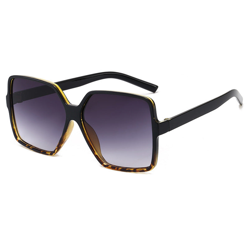 Trendy Sunglasses Fashion Men And Women Big Frame Sunglasses, stylish oversized sunglasses with black and tortoiseshell frames.