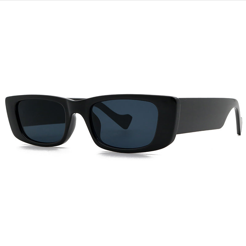 UV400 Cross-border Retro Fashion Small Frame Men And Women Sunglasses in sleek black design.