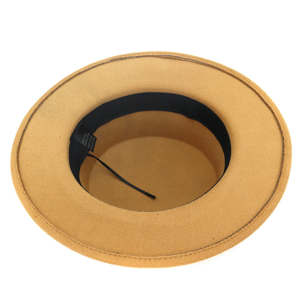 Simple Casual Warm Woolen All-Match British Fashion Metal Buckle Jazz Hat