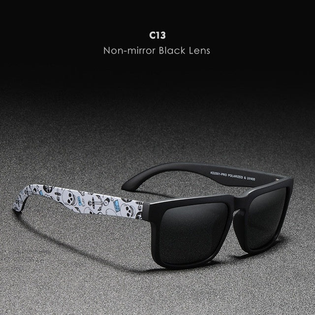 Sun Glasses Sunglasses Women For men Round man Sports Cat with non-mirror black lens and stylish patterned arms.