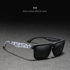 Sun Glasses Sunglasses Women For men Round man Sports Cat with non-mirror black lens and stylish patterned arms.
