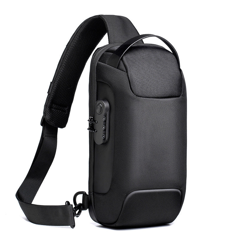 Antitheft money shoulder bag Chest Bag Pack For Male with sleek design and adjustable strap.