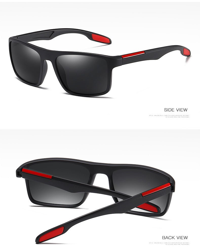 Polarized sunglasses men driving sunglasses outdoor sports glasses side and back view with stylish design.