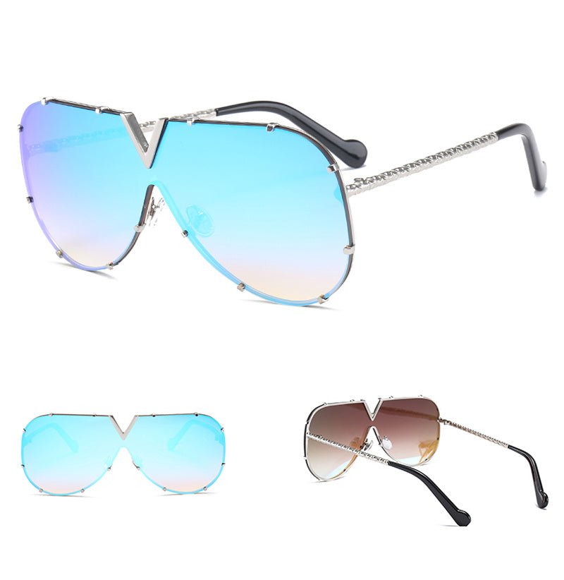 Sunglasses, men, women, men and women, sunglasses, frameless, rivet, personality glasses in various colors.