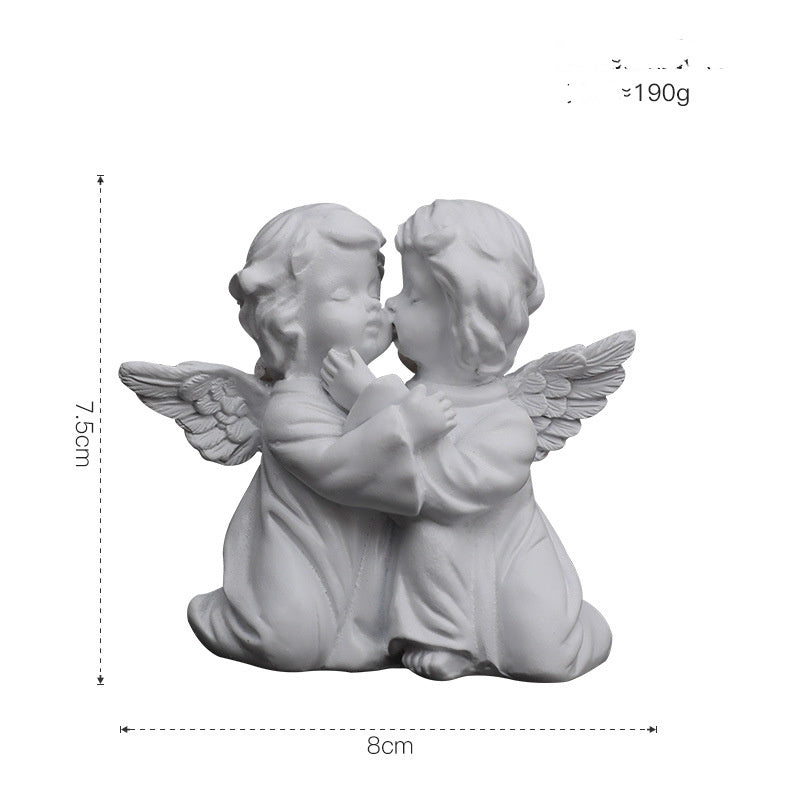 European Pure White Flower Fairy Angel Ornament Resin