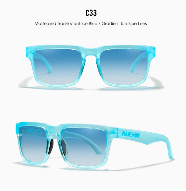 Men And Women Dazzling Color Polarized Sunglasses in Matte and Translucent Ice Blue with Gradient Lens