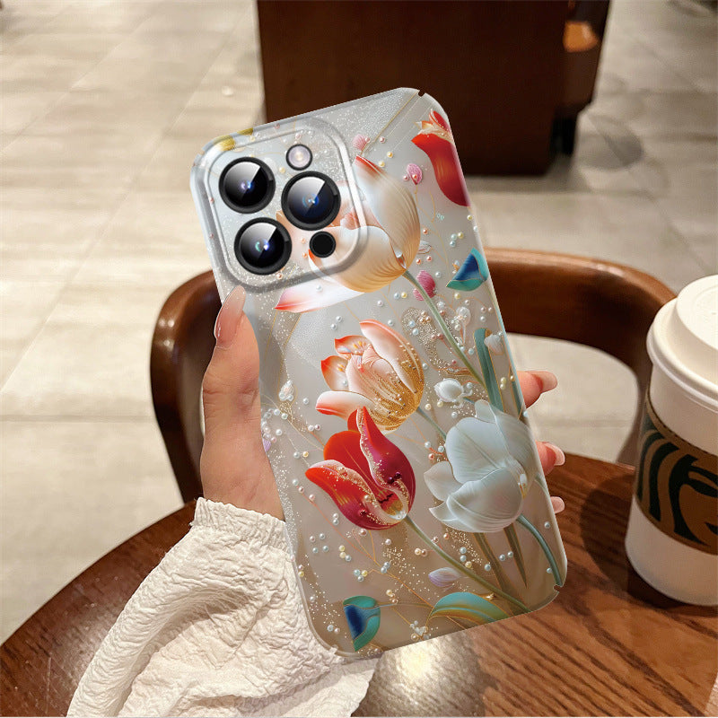 Pearl Flower Phone Case Protective Case with colorful floral design, ideal for fashion jewellery lovers.