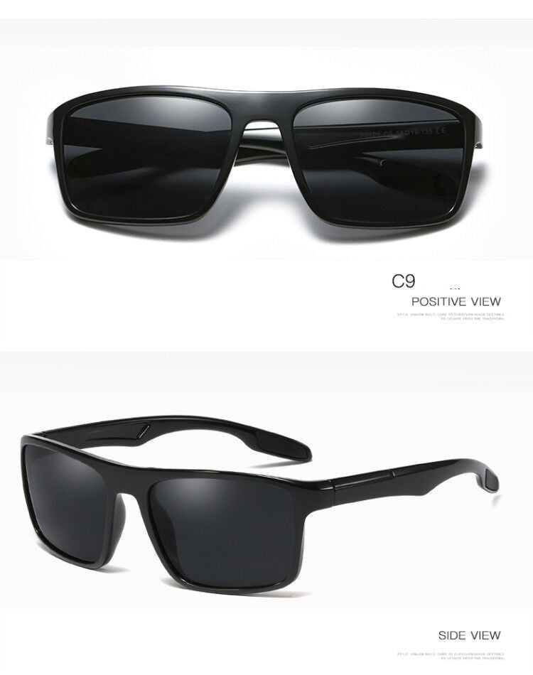 Polarized sunglasses men driving sunglasses outdoor sports glasses featuring a stylish black frame and UV400 protection.