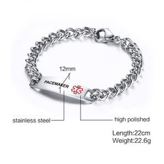 12MM stainless steel medical logo bracelet