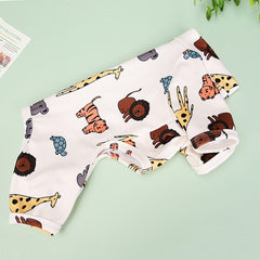 Cartoon Dog T-shirt Costume featuring playful animal prints on soft cotton polyester fabric.