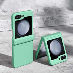 FOR GALAXY Z FLIP5 MATTE ULTRA SLIM PHONE CASE HARD SHOCKPROOF COVER in mint green displayed on a marble surface.