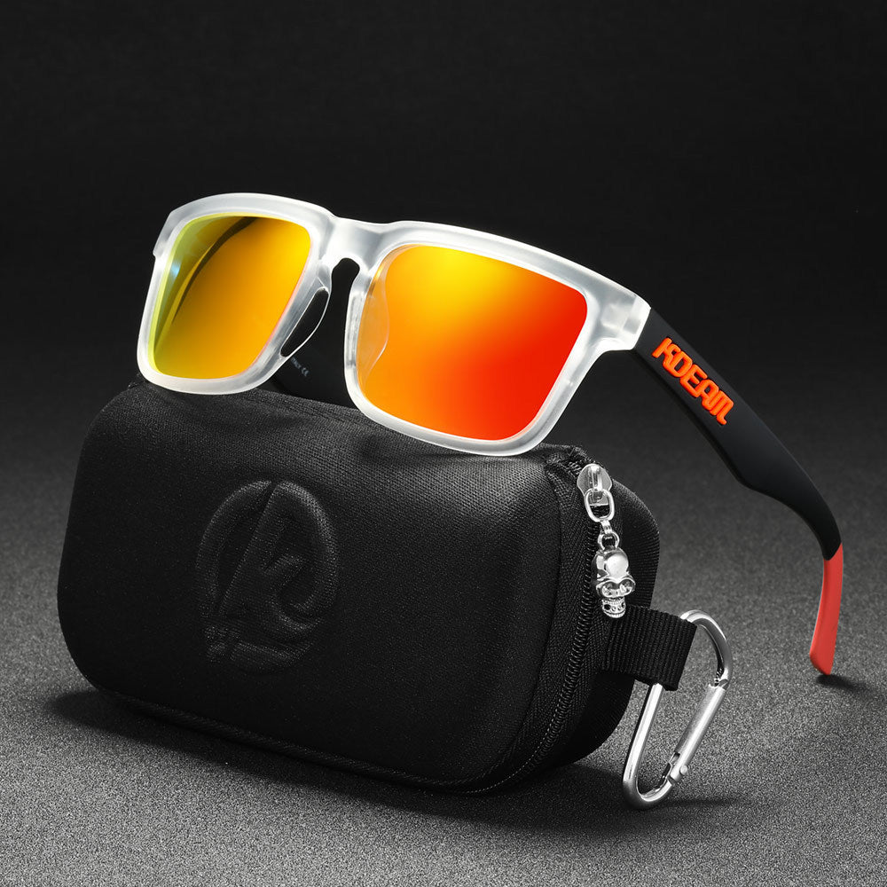 Men And Women Dazzling Color Polarized Sunglasses with case and colorful lenses.