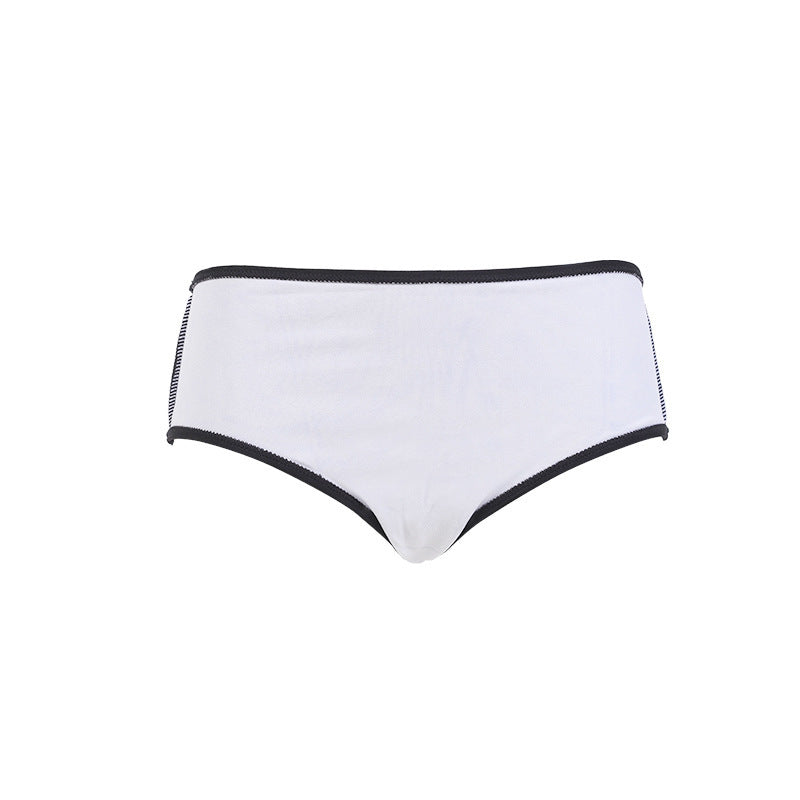 Triangle flash diamond breathable bikini in white with black trim, perfect for fashion jewellery and summer style.