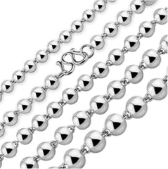 Round Beads Silver Bead Necklace showcasing elegant silver geometric design for fashionable looks.