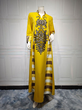 Ladies Fashion Embroidered Long Dress
