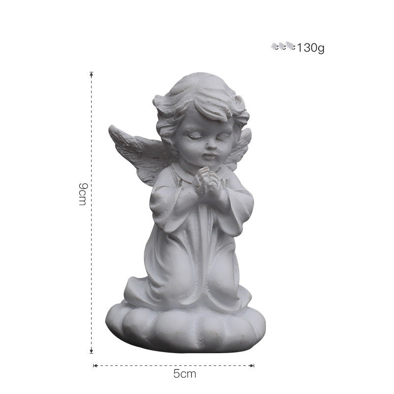 European Pure White Flower Fairy Angel Ornament Resin