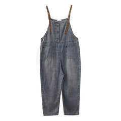 Women's Denim Washed Ninth Overalls