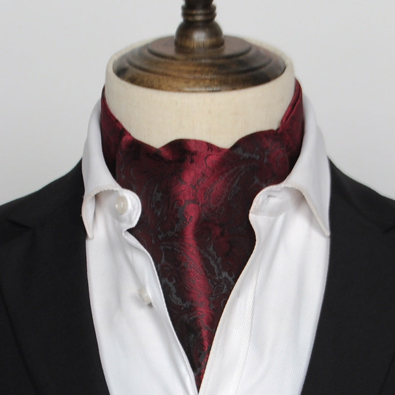 British Vintage Suit Silk Scarf Shirt