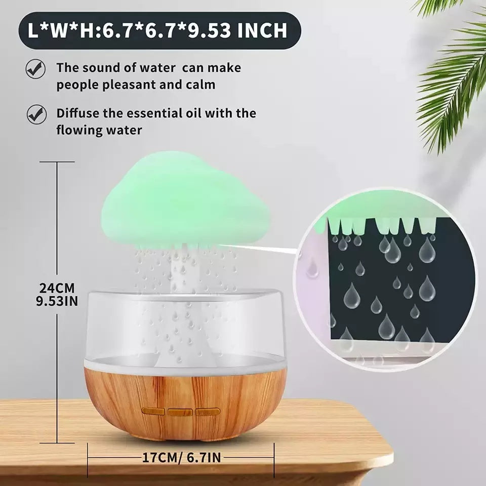 Wholesale Raining Cloud Aroma Mushroom Lamp Aromatherapy Essential Oil Diffuser Micro Humidifier Raining Cloud Night Light
