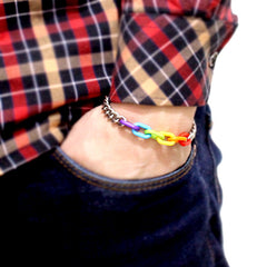 Stainless Steel Rainbow Gay Bracelet
