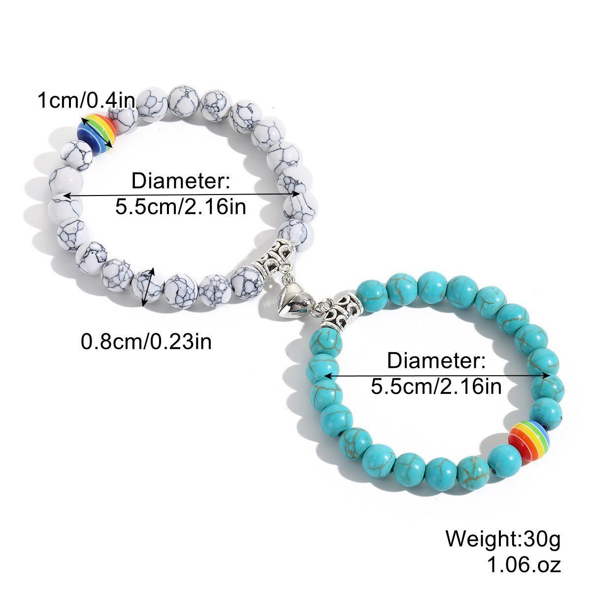 Gay Gift Rainbow Bracelet Set