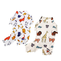 Cartoon Dog T-shirt Costume featuring playful animal prints on pet clothes, perfect for fashion novelty.