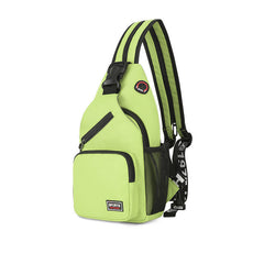 Waterproof wild chest bag in vibrant green color, designed for casual fashion, ideal for men and women.