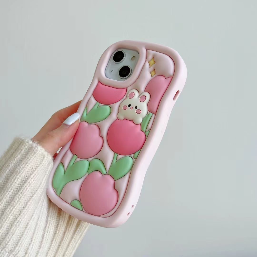 Fashion 3D Tulip Lying Bunny Phone Case