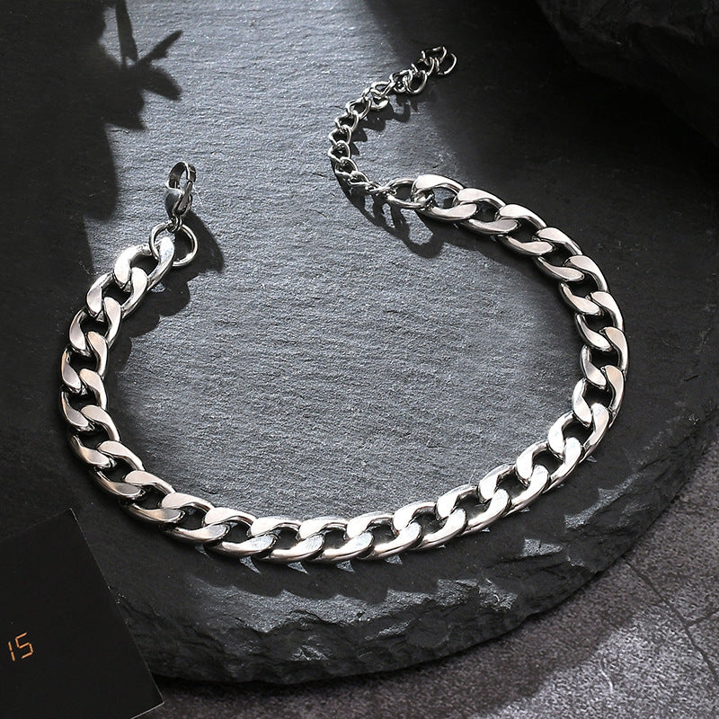 Titanium steel bracelet showcasing a sleek geometric design, perfect for fashion jewellery lovers this Christmas.